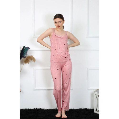 Kadın İp Askılı Somon Pijama Takım