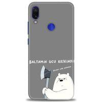 Xiaomi Redmi Note 7 Kılıf HD Baskılı Kılıf - Baltamın Ucu Keskindir + Tam Ekran Koruyucu