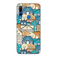 Huawei Y9 Prime 2019 Kılıf Mavi Evler Arka Kapak Silikon Koruma Full Koruyucu