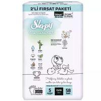 Sleepy Bio Natural Bebek Bezi 2'Li Fırsat Paketi 5 Beden 58 Adet