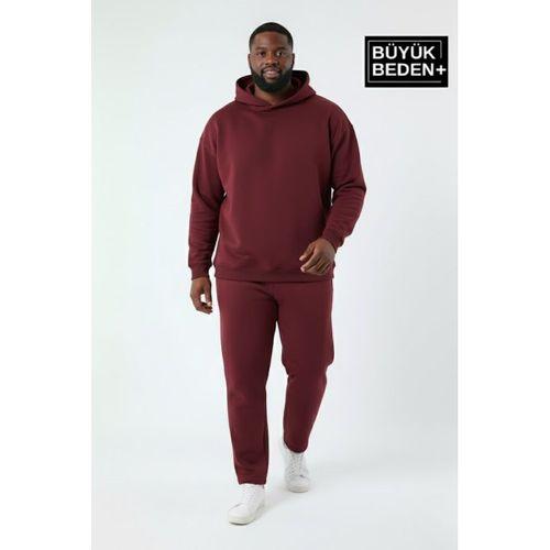 Erkek Büyük Beden Kapşonlu ince Sweatshirt SPR24BSW57