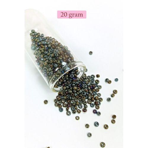 Dökme Cam Kum Boncuk (8/0) 3 mm - 20 Gram - Alacalı Renk - BNC151