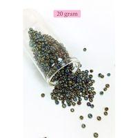 Dökme Cam Kum Boncuk (8/0) 3 mm - 20 Gram - Alacalı Renk - BNC151
