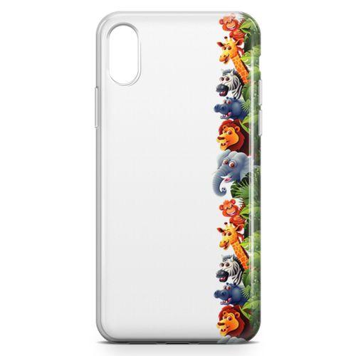 Apple iPhone X Kılıf Maymun Fil Aslan Arka Kapak Koruma Desenli Full Koruyucu