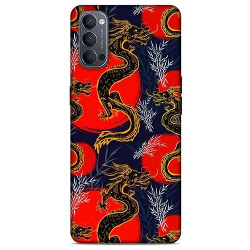 Oppo Reno 4 Kılıf Dragons (30) Silicone Case Ejderha Cizimi