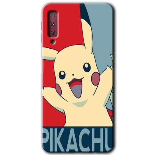 Potkal Hediye Fabrikası Samsung Galaxy A7 2018 Kılıf HD Desen Baskılı Arka Kapak - Pikaçhu