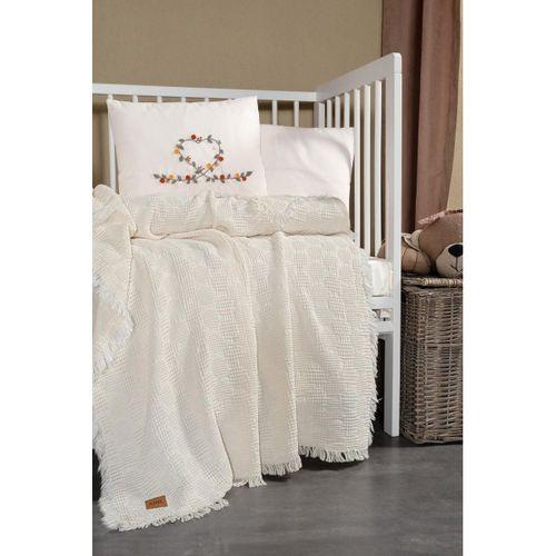 Kanz Bebek Waffle Müslin Nakışlı Pike Knz-021 Little Heart