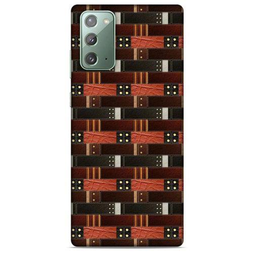 Samsung Galaxy Note 20 Kılıf Patchwork (19) Kılıfları Kahve Turuncu