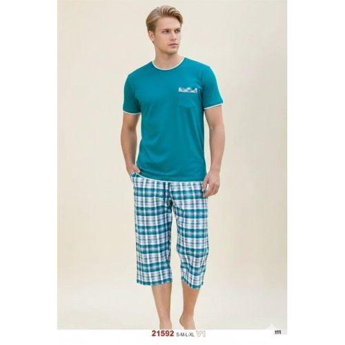 Yazlık Ekose Desenli Kapri Pijama Takımı  21592