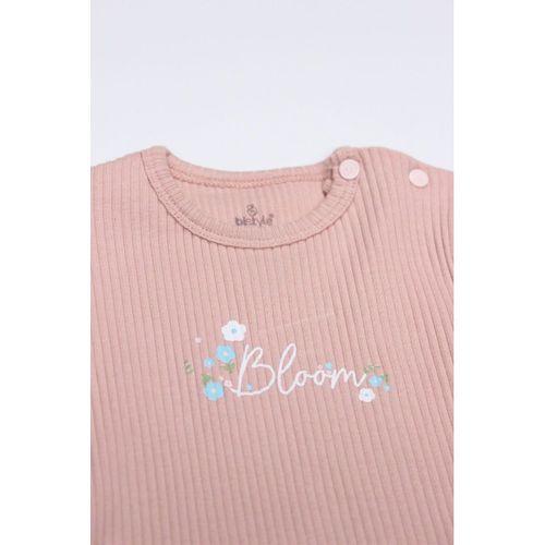 Bistyle Flying Bloom White Yarım Kol 2'Li Body 17118 Ekru Gül Kurusu