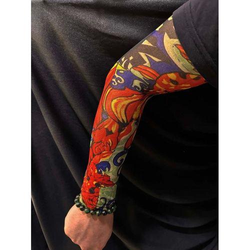 FNT Giyilebilir Kol Dövmesi Çorap Dövme 3D Baskılı Kol Bacak Dövme 2 Adet Model 4