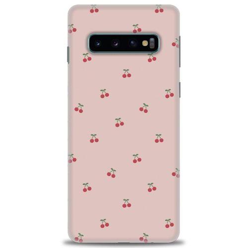 Samsung Galaxy S10 Kılıf HD Baskılı Kılıf - Kirazlar + Tam Ekran Koruyucu