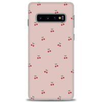 Samsung Galaxy S10 Kılıf HD Baskılı Kılıf - Kirazlar + Tam Ekran Koruyucu