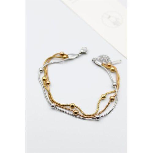 Üç Zincirli Toplu Çelik Bileklik - ÇOK RENKLİ