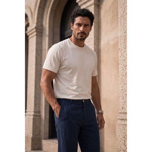 Sorrentino Relax Fit %100 Pamuk Flamlı Kumaş Erkek Jogger Pantolon - Lacivert