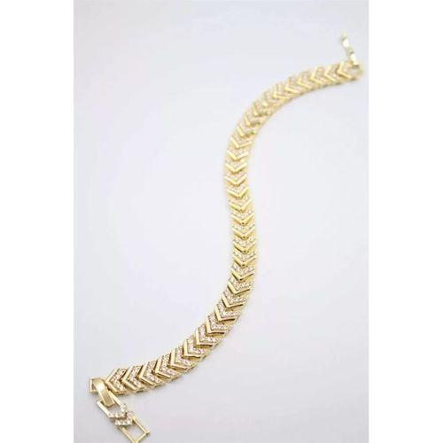 Taşlı Vip Bileklik - Altın