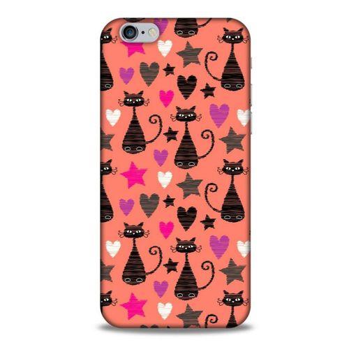 Lopard Apple Iphone 6 Uyumlu Kılıf Kediler (10) Full Koruma Kılıfı Kalpli Kedi