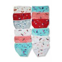 12 Adet Kız Çocuk Desenli Slip Külot