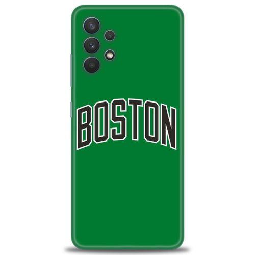 Samsung Galaxy A32 Kılıf HD Baskılı Kılıf - Boston Yeşil + Tam Ekran Koruyucu