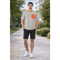 ALEXANDERGARDI Cep Detaylı Çizgili T-shirt