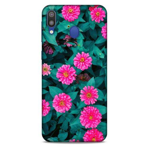 Lopard Samsung Galaxy M20 Uyumlu Kılıf Bahar (39) Liquid Crystal Kılıf Fuşya Çiçekler