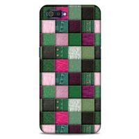 Oppo Realme C2 Kılıf Patchwork (34) Slim Armor Kılıf Yeşil Fuşya