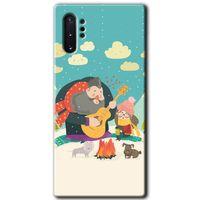 MRCİLETİSİM MRCİLETİSİM Samsung Galaxy Note 10 Plus Kılıf HD Desen Baskılı Arka Kapak + Temperli Cam - Kış Pikniği