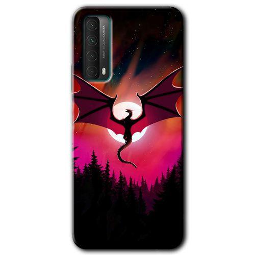 Huawei P Smart 2021 Kılıf Baskılı Kapak - Dragon Night +Tam Kaplayan Mat Seramik