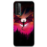 Huawei P Smart 2021 Kılıf Baskılı Kapak - Dragon Night +Tam Kaplayan Mat Seramik
