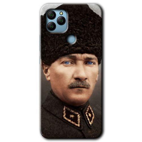 MRCİLETİSİM General Mobile GM 21 Kılıf HD Desen Baskılı Arka Kapak + Temperli Cam - Başkomutan Atatürk