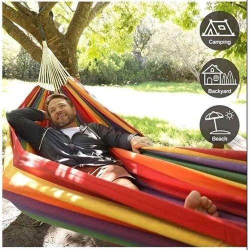 Çift Kişilik Xl 260x150cm Kolay Kurulabilir Kanvas Hamak Çantalı
