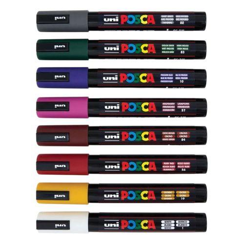 UNİBALL POSCA (1.8-2.5) SU BAZLI BOYAMA MARKÖRÜ KOYU RENK 8'li SET ( N ) (UNİ-PC-5M)/ 8C DC SET