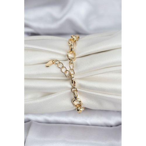 14K Gold Renk Kaplama Lazerli Zincir Model CM Kadın Bileklik