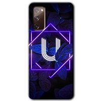 Samsung Galaxy S20 FE HD Baskılı Kılıf + 9D Tam Ekran Koruyucu - Dark Neon Yaprak U Harfi