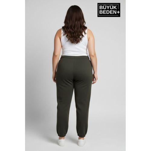 Kadın Büyük Beden Paça Lastikli İki İplik Rahat Kalıp ince Eşofman Altı SPR26BEAK951