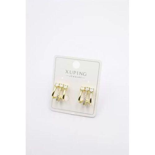 Taşlı Çoklu Görünümlü Küpe - Altın