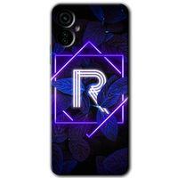 Tecno Spark 9 Pro Kılıf HD Desen Baskılı Arka Kapak - Dark Neon Yaprak R Harfi