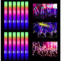 Eğitici Oyuncak Led Işıklı Rengarenk Sünger Parti Çubuk Işıklı Kauçuk Sopa 46 cm 12 Adet