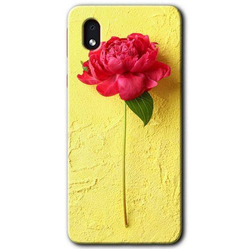 MRCİLETİSİM Samsung Galaxy A01 Core Kılıf Baskılı Kapak - Kırmızı Gül +Tam Ekran Koruyucu