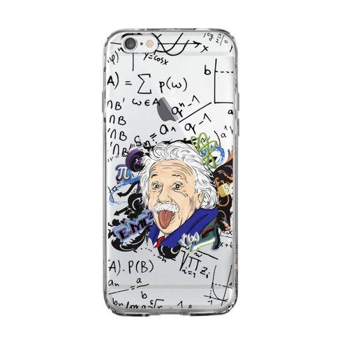 iPhone 6 Einstein In Formula Desenli Premium Şeffaf Silikon Kılıf