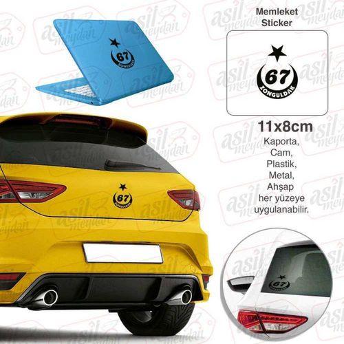 Zonguldak Plaka 67 Ay Yıldız Kırmızı Sticker, Araba, Araç, Etiket, Aksesuar, Tuning, Modifiye, Arma