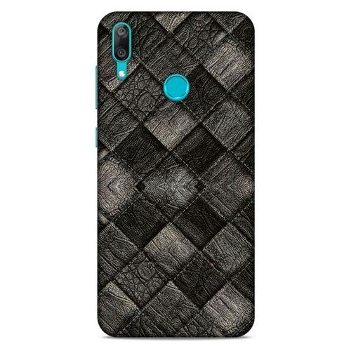 Huawei Y7 2019 Kılıf Patchwork (25) Antişok Kapak Siyah Gri
