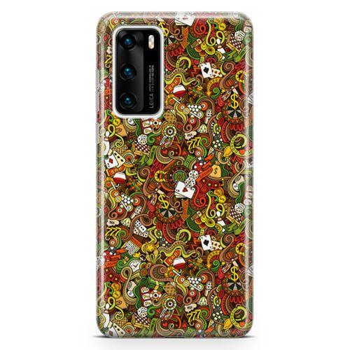 Huawei P40 Kılıf Okey Tavla 51 Arka Kapak Koruma Desenli Full Koruyucu