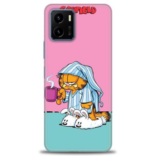 Vivo Y15S Kılıf HD Baskılı Kılıf - Garfield + Tam Ekran Koruyucu