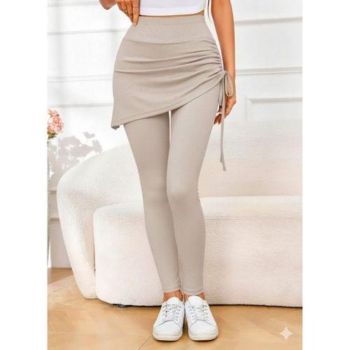 Kadın Yüksek Bel Yandan Büzgülü Alttan Uzun Kaşkorse Tayt Etek