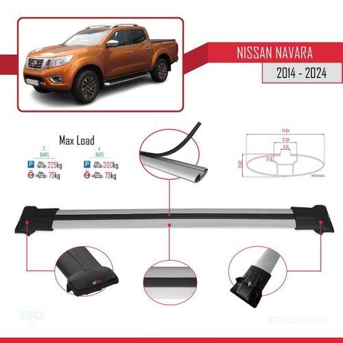 Nissan Navara 2014 ve Sonrası ile Uyumlu FLY Model Ara Atkı Tavan Barı GRİ 3 ADET BAR