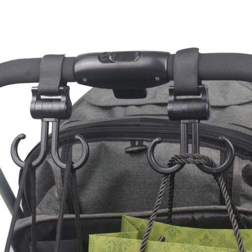 2li Bebek Arabasına Uyumlu Cırtlı Eşya Taşıma Aparatı 360 Derece Dönebilen Plastik Kanca