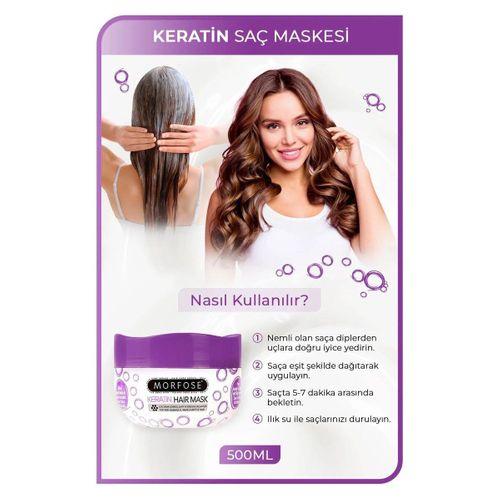 Keratin Saç Maskesi 500 ML - Yıpranmış Saçlar için - mrfs