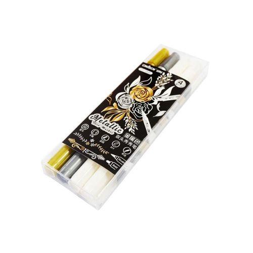 Maxx Metalik Twin Marker Kalem 4 lü Çift Taraflı Markör Cs-H886