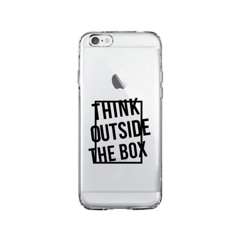 iPhone 6 Think Outside The Box Desenli Premium Şeffaf Silikon Kılıf